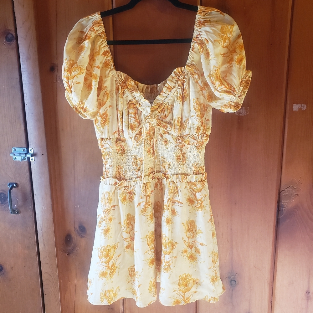 Sabo Skirt yellow floral dress- size medium